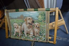 Tapestry Frame and Part Complete Tapestry of Puppi
