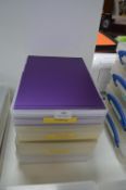 Four A4 Storage Boxes Containing Cardstock (Purple