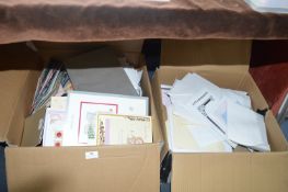 Two Large Boxes Containing a Quantity of Greetings