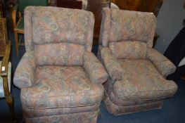 Two Upholstered Armchairs Including One Rocker