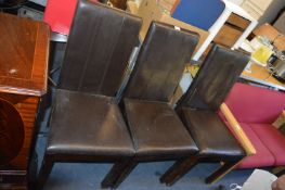 Three Leatherette Dining Chairs