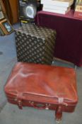 Two Part Luggage Set and a Linen Bin