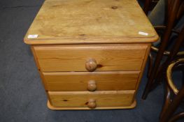 Three Drawer Pine Bedside Chest
