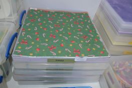 Five Square 12x12 Storage Boxes Containing Decorat