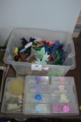 Four Storage Tubs of Card Toppers, Decorative Bows