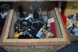 Wooden Tea Chest Containing Assorted Photography E