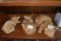 Three Wooden Pigs