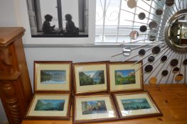 Set of Six Framed Photographs - Mountain Scenes