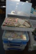 Four A4 Storage Boxes Containing Card Toppers, etc