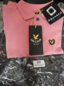 Lyle & Scott Junior Polo Shirt (Pink) Size: 4-5 Ye