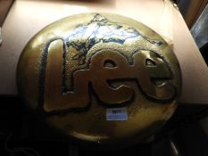 *Lee Faux Brass Button Sign