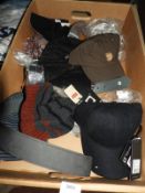 *Box of Six Designer Hats and Two Belts
