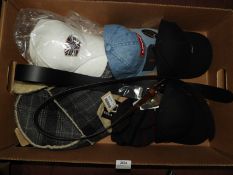 *Box of Four Levi Caps, One Timberland Hat, Levi B