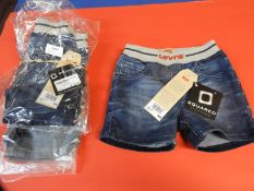 Four Pairs of Levi Denim Shorts Sizes: 12, 18, 24