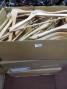*Three Boxes of Wooden Coat Hangers