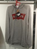 *Levi Mens Hoodie Top (Grey) Size: XL