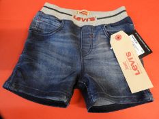 Four Pairs of Levi Denim Shorts Sizes: 12, 18, 24