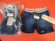 Four Pairs of Levi Denim Shorts Sizes: 6, 9, 12 &