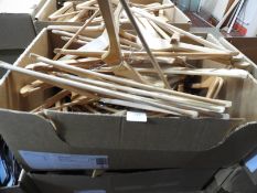 *Three Boxes of Wooden Coat Hangers