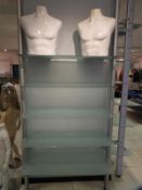 *Brushed Aluminium & Frosted Glass Five Tier Displ