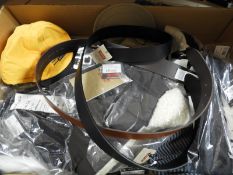 *Box of Six Assorted Designer Hats, Two Levi Belts