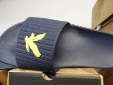 *Pair of Lyle & Scott Mens Slider (Navy Blue) Size