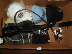 *Box of Four Levi Caps, One Timberland Hat, Levi B