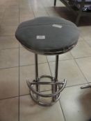 *High Seat Tubular Steel Barstool with Denim Top