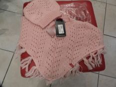 Levi Crocheted Poncho (Pink) Size: 3-6 Months