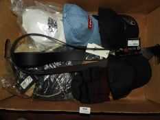 *Box of Four Levi Caps, One Timberland Hat, Levi B