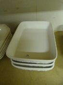 Three White China Dishes