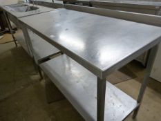 Stainless Steel Preparation Table with Shelf 130x6