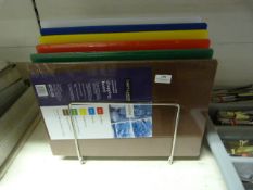 Six Chopping Boards with Rack