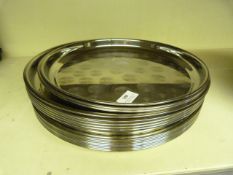 Seventeen Round Stainless Steel Drinks Trays