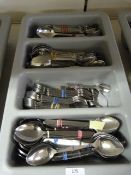 Tray of Stainless Steel Spoons