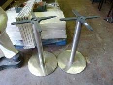 Pair of Single Pedestal Chrome Table Bases
