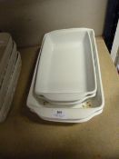 Four White China Lasagne Dishes