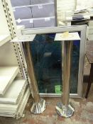 Pair of Single Pedestal Chrome Poseur Table Bases