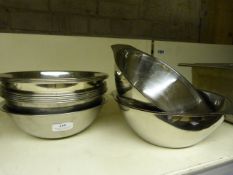 Twelve Round Stainless Bowls