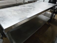 Stainless Steel Preparation Table with Shelf 183x6