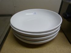 Four White Salad Bowls