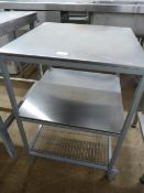 Small Stainless Steel Preparation Table with Shelv