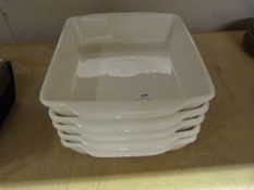 Five White China Dishes