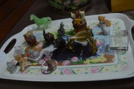 Tray Lot of Animal Ornaments