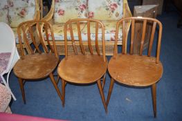 *Three Retro Bentwood Dining Chair
