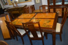 Dining Table with Six Chairs, Two Extension Panels