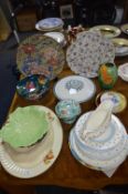 Assorted Pottery Items; Chargers, Bowls, Vases, et