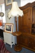 Edwardian Standard Lamp with a Wine Shelf