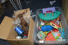 *Box of Children's Toys and a Box of Christmas Dec