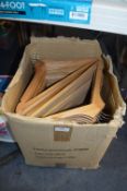*Large Number of Wooden Adult Coat Hangers